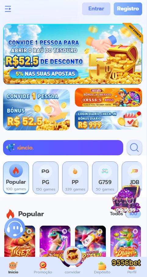 Imagem do aplicativo 9556bet com opções de apostas VIP e jogos.